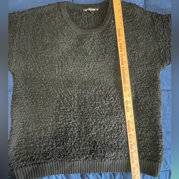 Rag & Bone Jean Women’s Black Wool Textured  Sweater Size Medium Crewneck - Picture 6 of 11